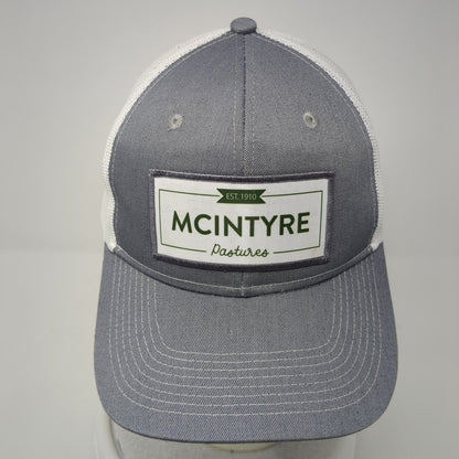 McIntyre Pastures Patch Snapback Trucker Hat Gray One Size Mesh Back