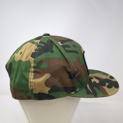 Backcountry Snapback Green Brown Black Camo One Size Mountain Goat Patch Hat