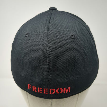 Under Armour Baseball Cap Black XL Freedom American Flag Logo Stretch Fit Hat