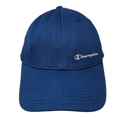 Champion Fitted Hat Blue L/XL Embroidered Solid 6 Panel Vent Holes