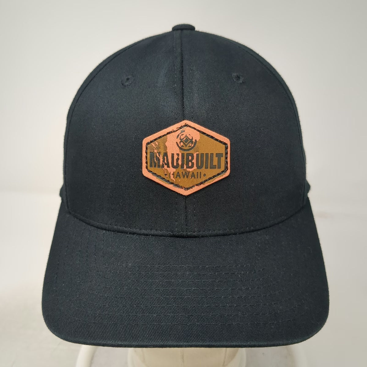 Maui Built Baseball Cap Black XL Flexfit Hawaii Patch Hat Gray Undervisor Logo
