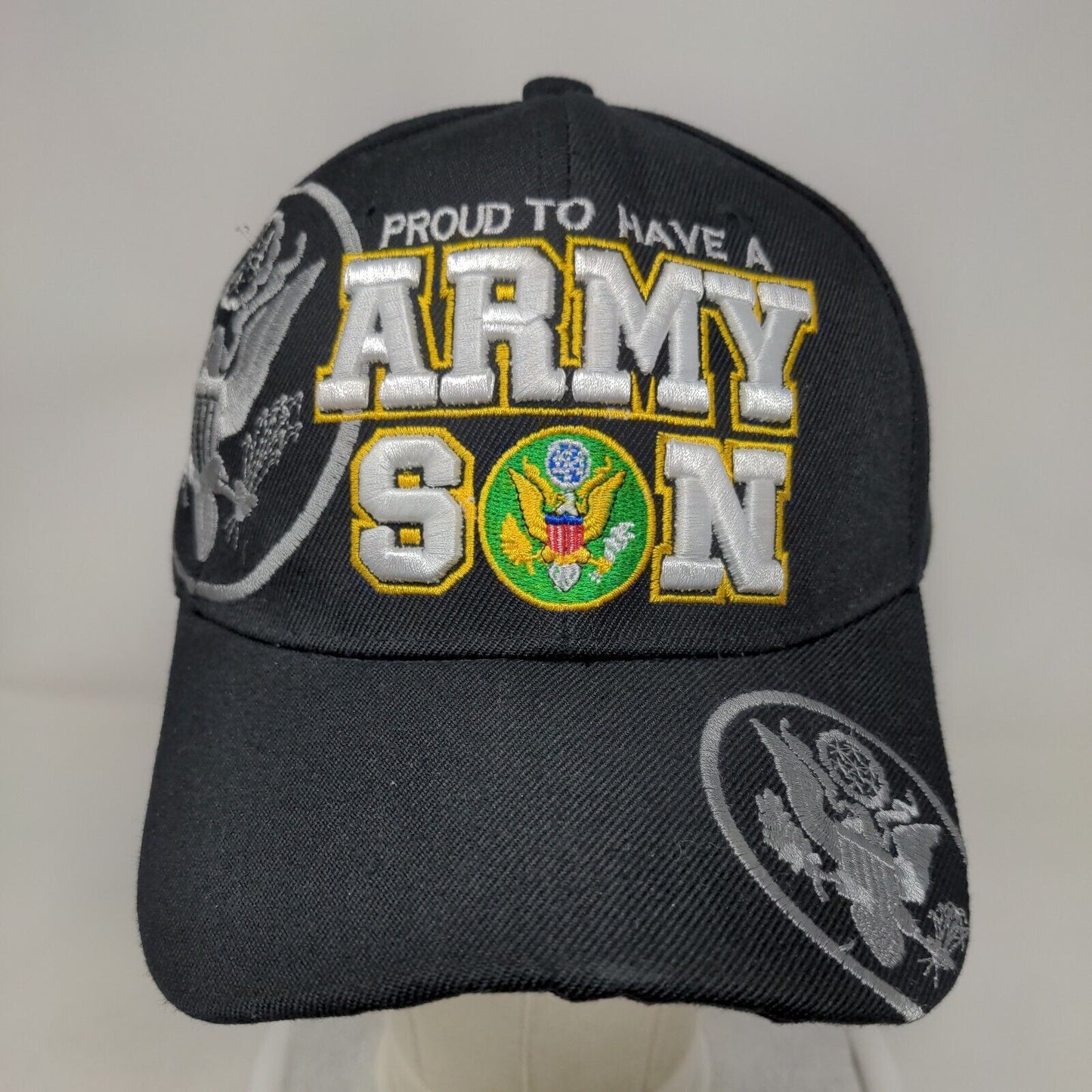 Proud To Have A Army Son Strapback Hat Black OSFA Embroidered 6 Panel Cursedi