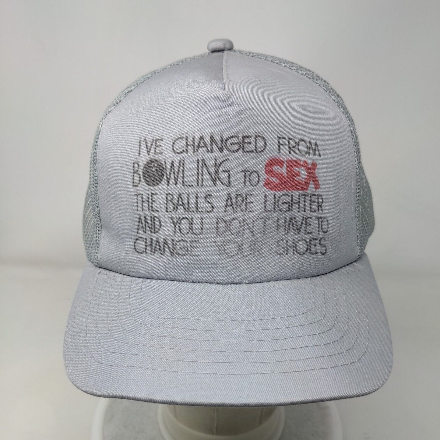 I've Changed From Bowling To Sex Snapback Trucker Hat Gray OSFA Mesh Back