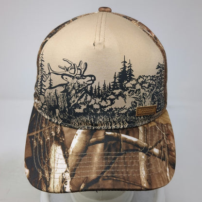 Black Eagle 5 Panel Beige Brown Camo One Size Elk Graphic Hunting Hat Patch