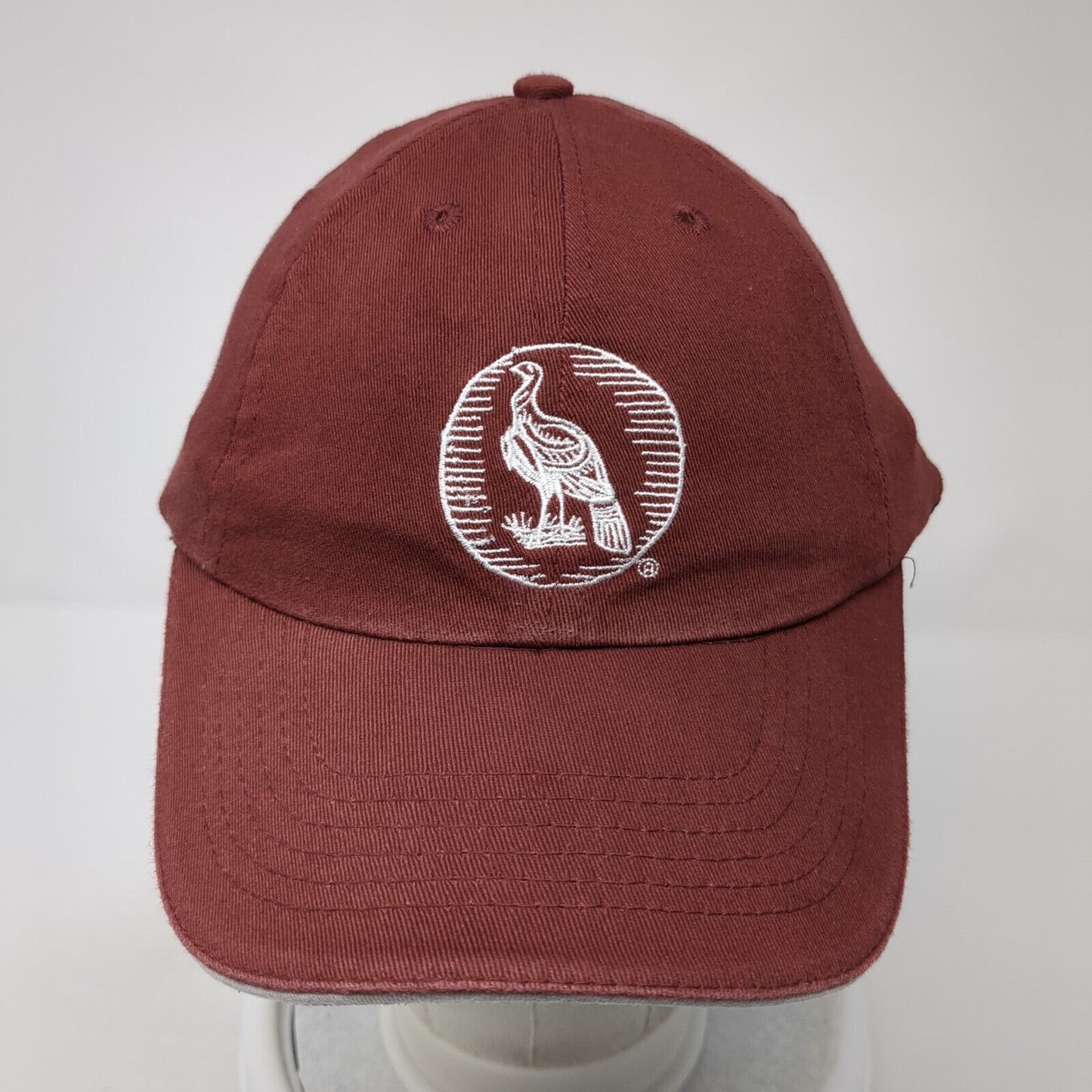 Unbranded Fitted Hat Red One Size Stretch Embroidered Logo 6 Panel