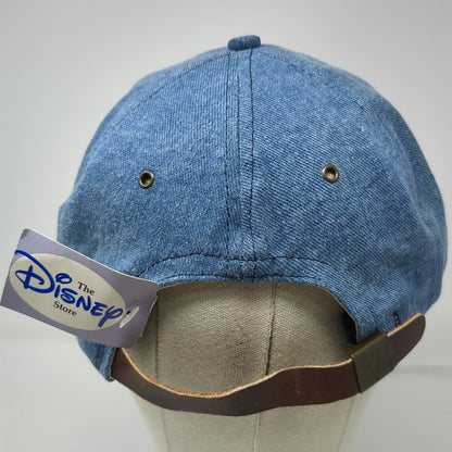 The Disney Store Baseball Cap Blue Mickey Mouse Leather Strapback Hat Vintage