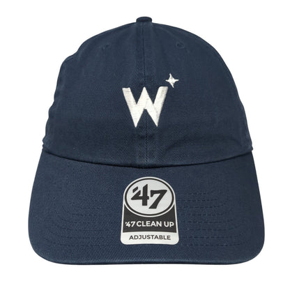 Letter W Slideback Hat Blue One Size Adjustable Embroidered Logo '47