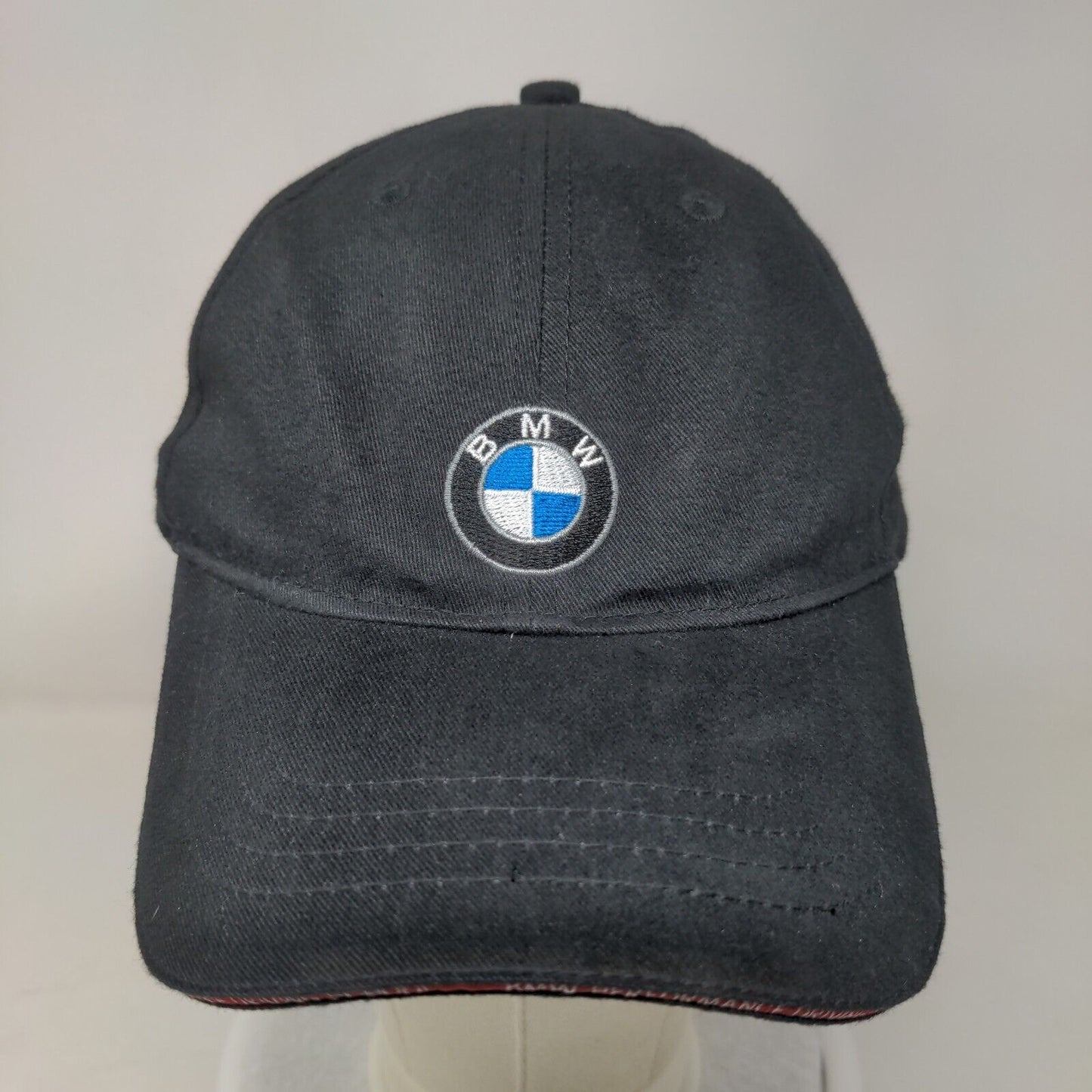 BMW Strapback Hat Black One Size Adjustable Embroidered 6 Panel Vantage