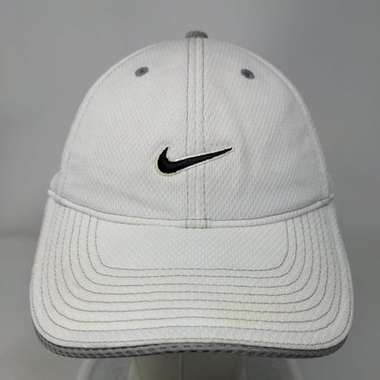 Nike Just Do It Strapback Hat White OSFA Embroidered Swoosh 6 Panel