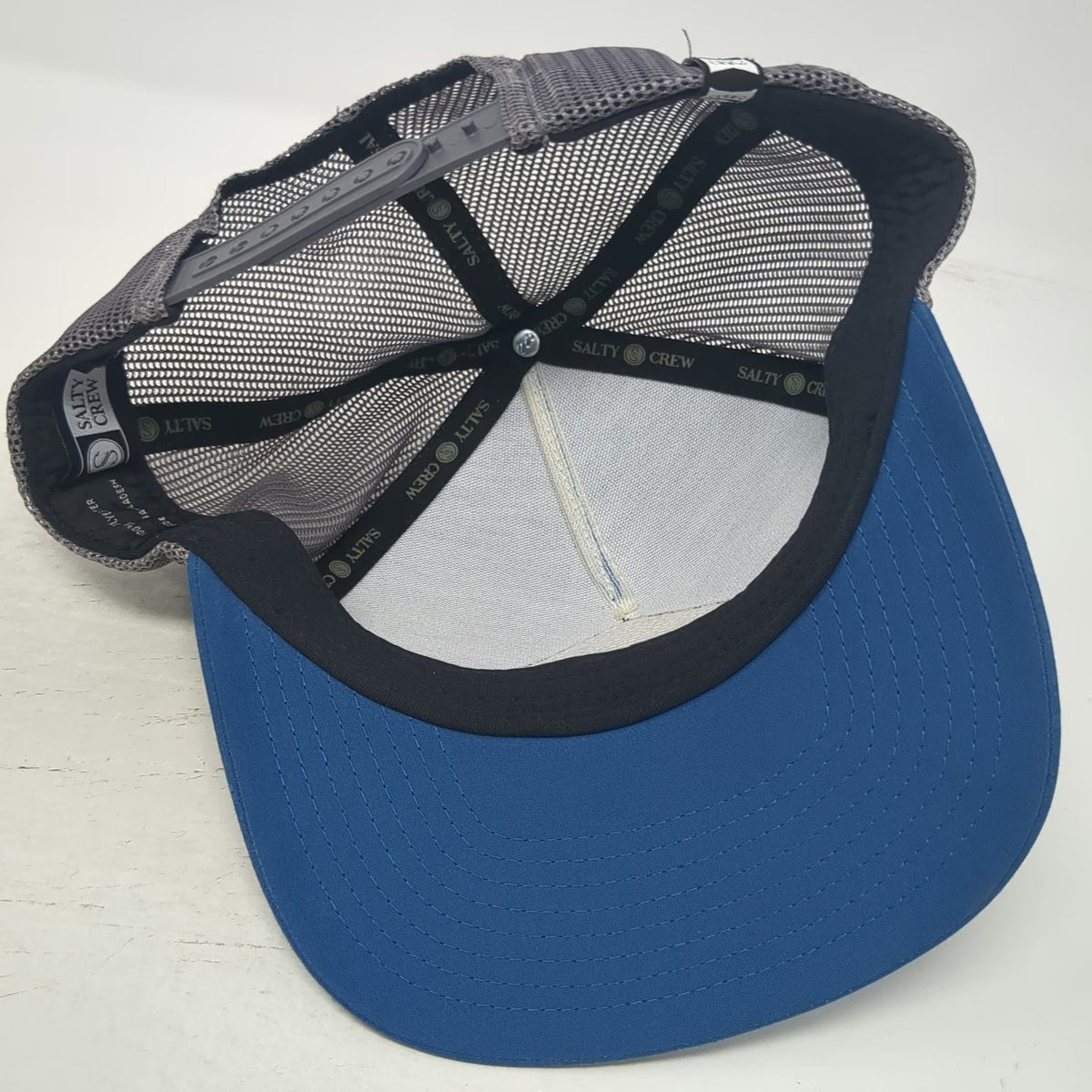 Salty Crew Trucker Hat Blue One Size Sink Swim S Hook Patch Mesh Back Snapback