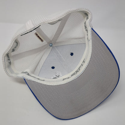Idaho VRC Fitted Mesh Back Trucker Hat Blue L/XL Flexfit Port Authority