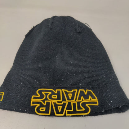 New Era Men's Knit Beanie Hat Cap Black Embroidered Star Wars Logo Acrylic