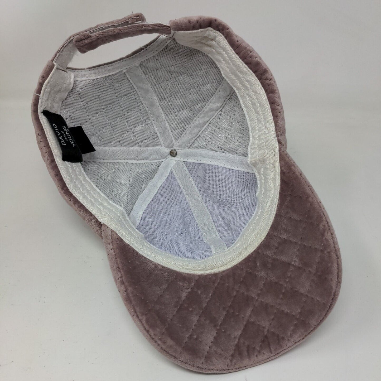 David And Young Strapback Hat Pink One Size Adjustable Quilted Blank 6 Panel