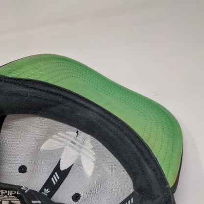 Adidas Snapback Hat Black OSFM Adjustable Embroidered Trefoil 6 Panel