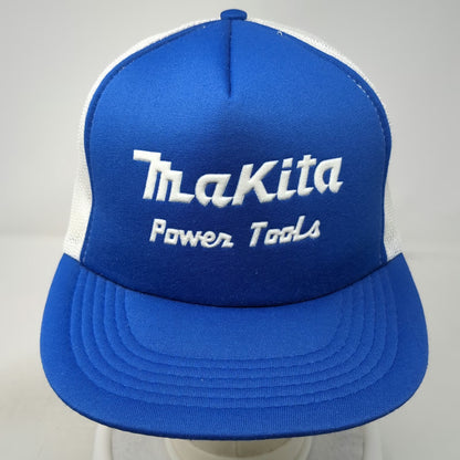 Makita Power Tools Trucker Hat Blue Mesh Back Snapback Foam Front Logo Vintage