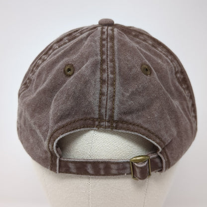 Camp More Worry Less Slideback Hat Brown One Size Solid Embroidered