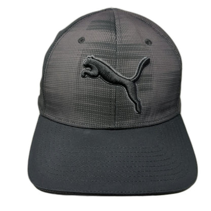 Puma Snapback Gray One Size Golf PWRCOOL Performance Jumping Cat Grid Logo Hat