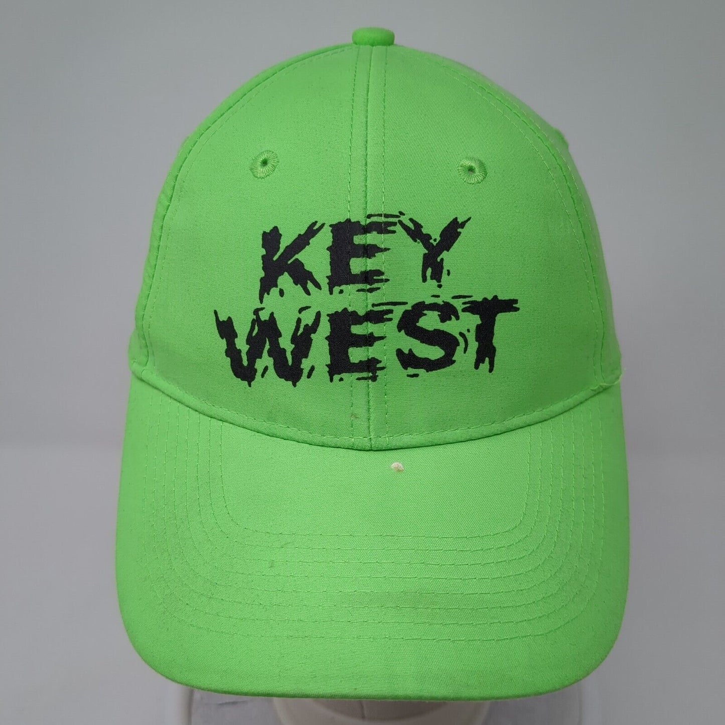 Key West Strapback Hat Green One Size Adjustable Solid 6 Panel