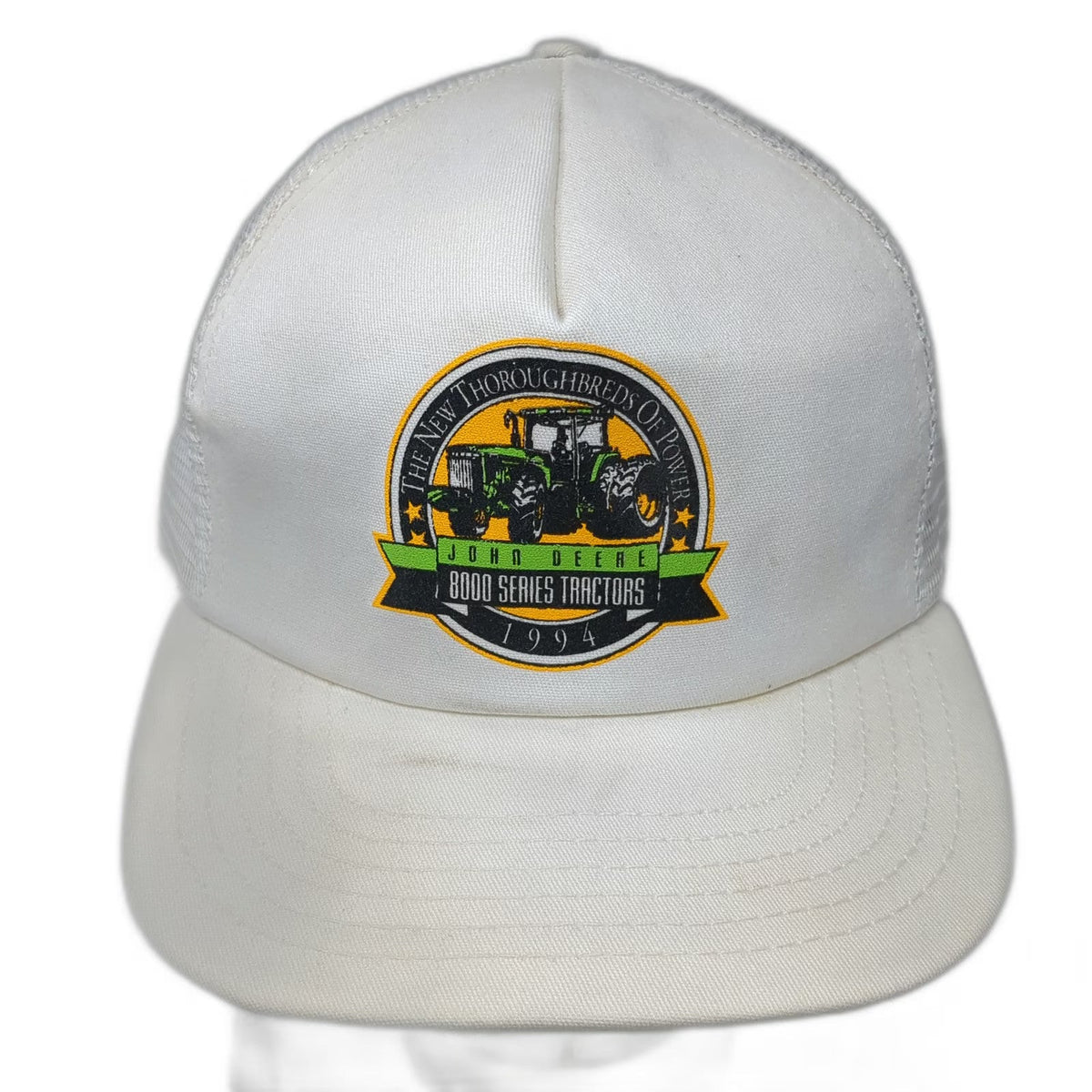 John Deere 8000 Series Tractors 1994 Power White Trucker Hat One Size USA