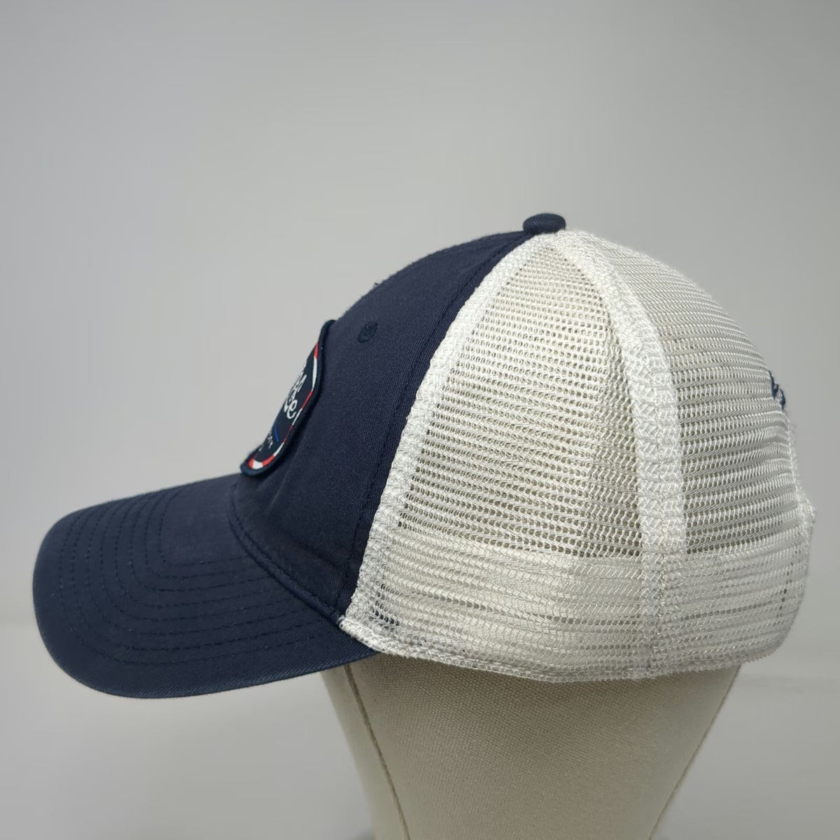 Salt Life Trucker Hat Blue One Size American Flag Mesh Snapback Fish Logo Shield