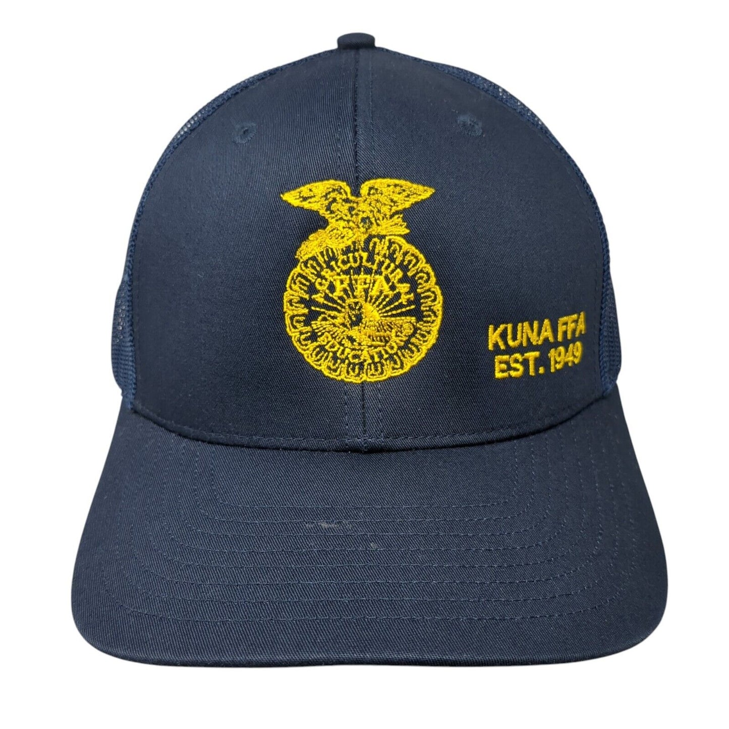 KUNA FFA Est. 1949 Snapback Trucker Hat Blue OS Adjustable Mesh Back Richardson