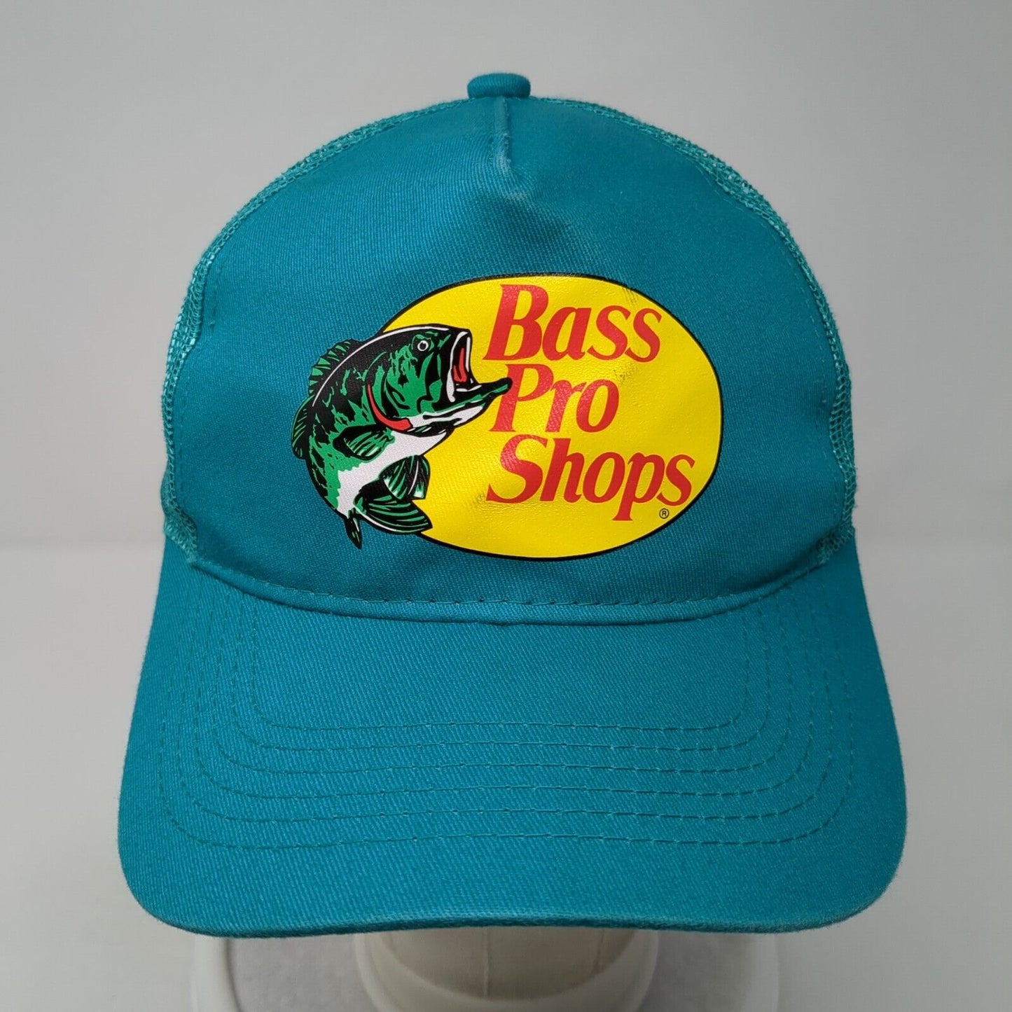Bass Pro Shops Snapback Trucker Hat Blue OS Adjustable Mesh Back Gone Fishing