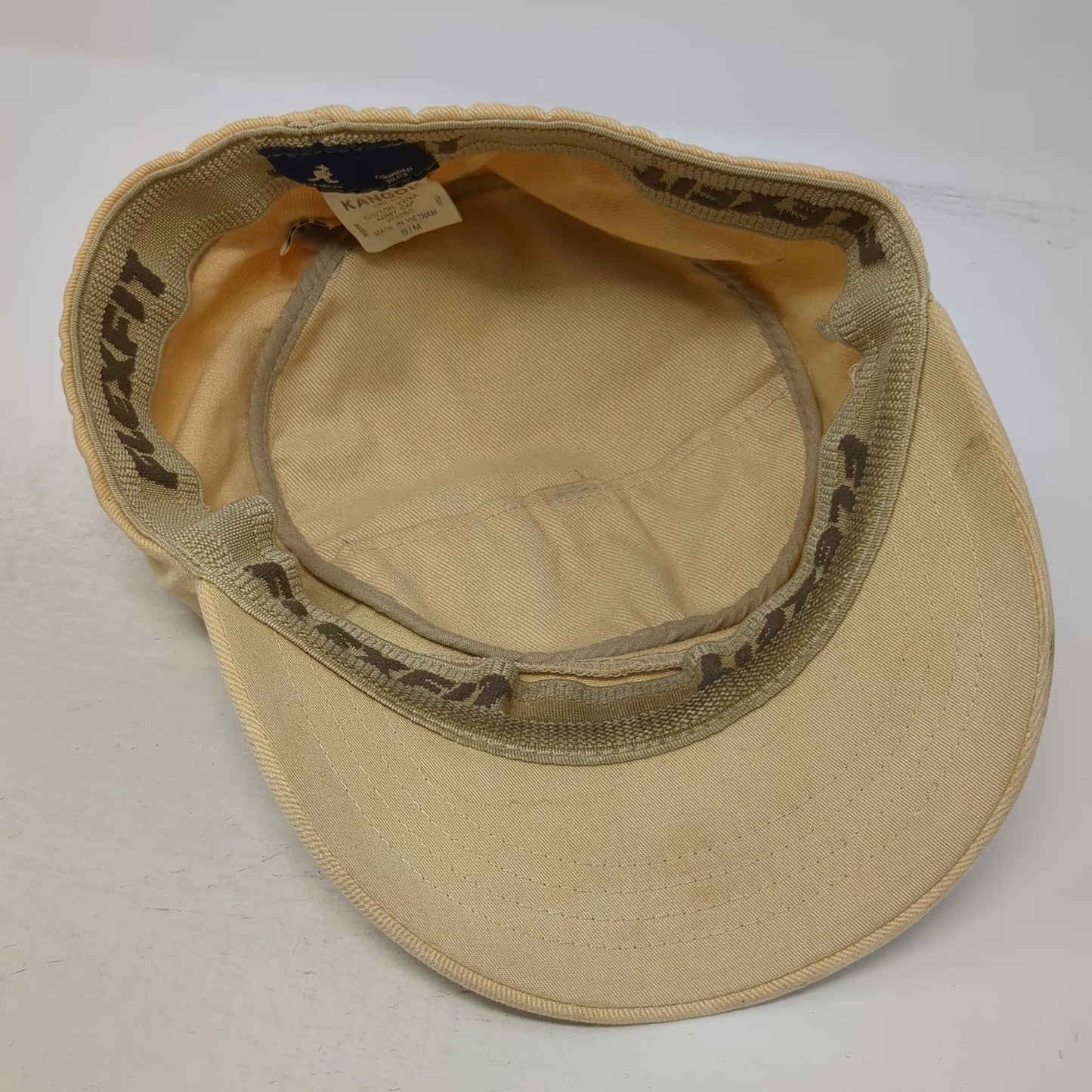Kangol Baseball Cap Beige Hat M Flexfit Cotton Twill Army Cadet Style Logo