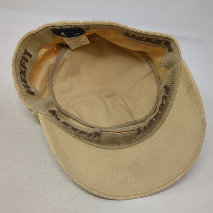 Kangol Baseball Cap Beige Hat M Flexfit Cotton Twill Army Cadet Style Logo