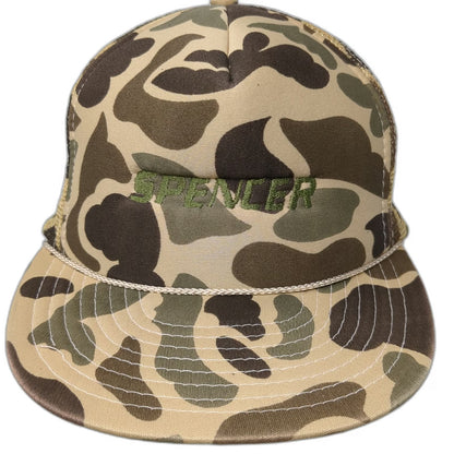 Nissin Cap Trucker Hat Brown One Size Camo Mesh Back Braided Rope Spencer