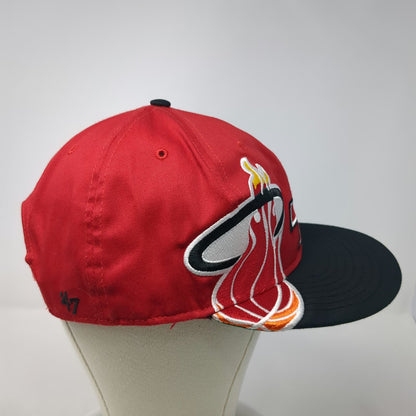 Miami Heat NBA 47 Brand Snapback Red Black One Size Green Underbrim HWC Logo Hat