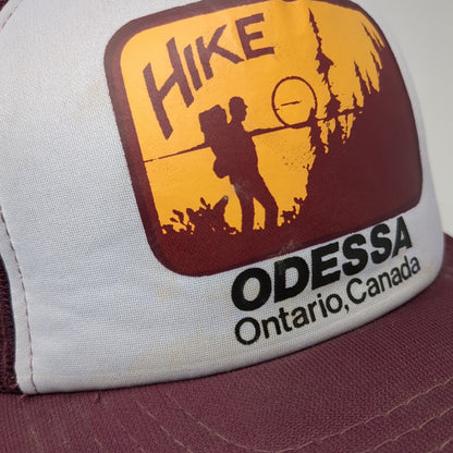 Hike Odessa Ontario Canada Snapback Trucker Hat Red OS Adjustable Mesh Back YR