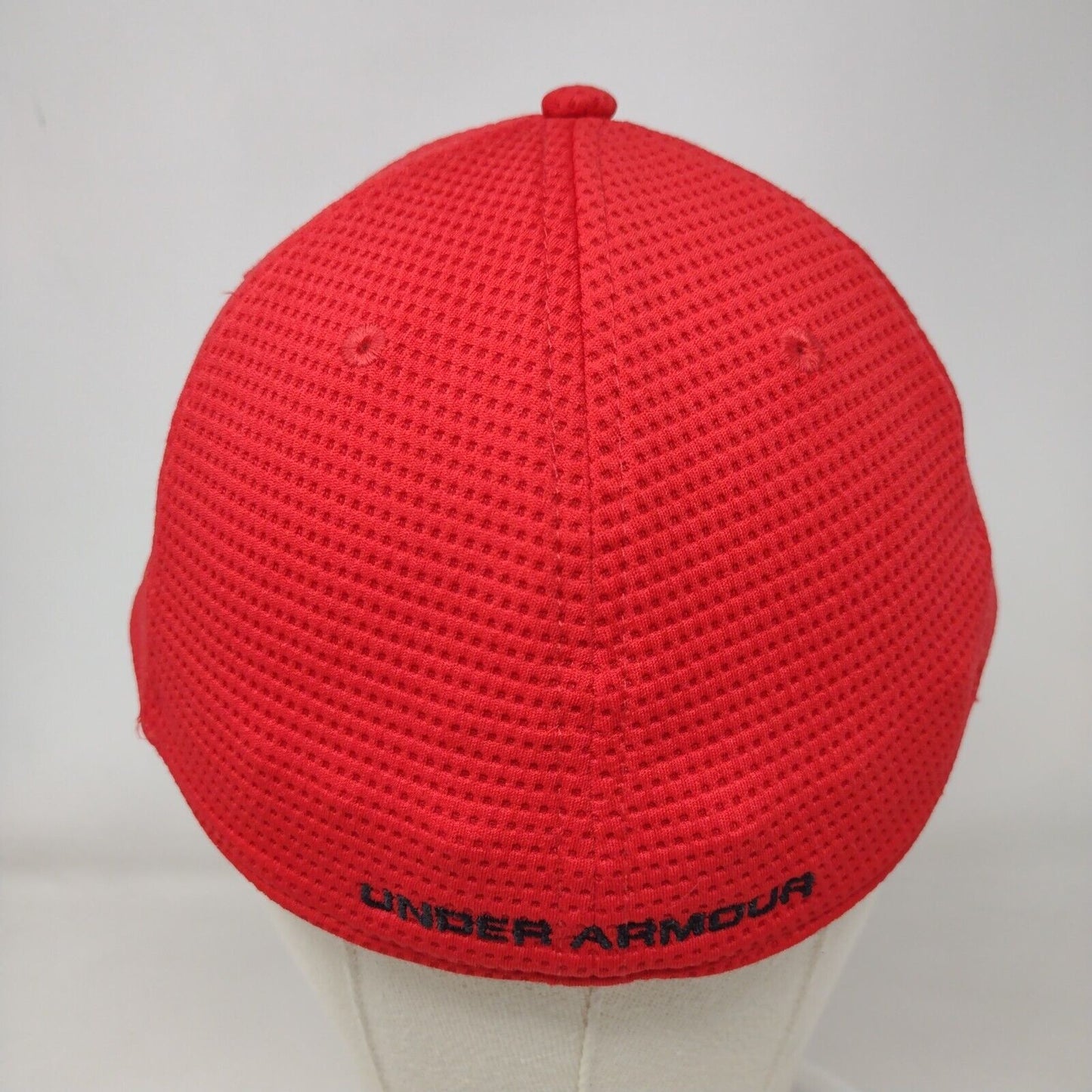 Under Armour Fitted Hat Red Size L/XL Embroidered Logo Breathable 6 Panel