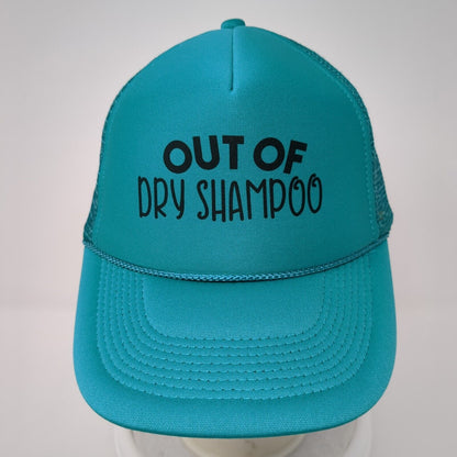 Out Of Dry Shampoo Snapback Rope Trucker Hat Green One Size Mesh Back
