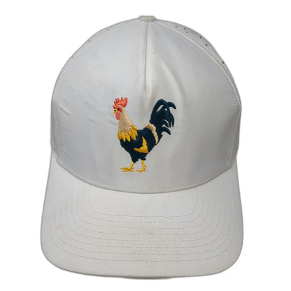 Waggle Trucker Hat White One Size Rooster Embroidered Performance Snapback Golf
