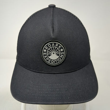 Roark Trucker Hat Black One Size Mesh Back Snapback Expedition Logo Patch Hat