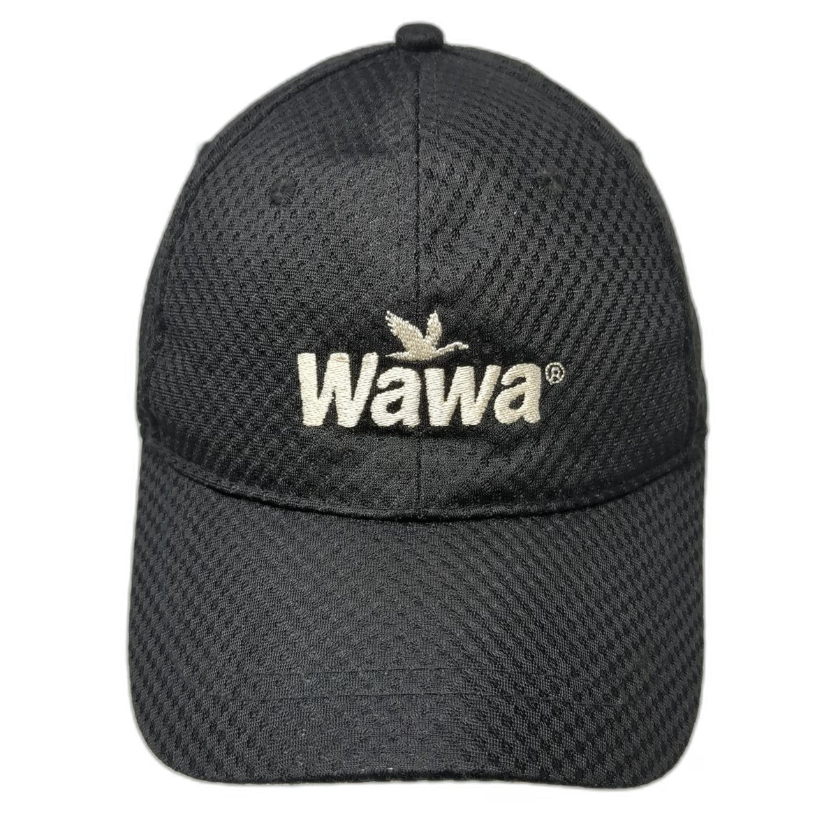 Wawa Logo Polyester Mesh Baseball Cap Black One Size Strapback Breathable Hat