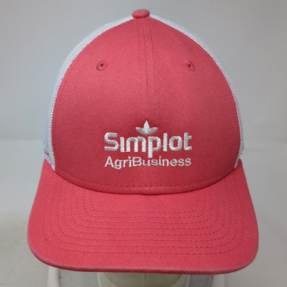 New Era Trucker Hat Pink White One Size Simplot Smoky Canyon Mine Snapback