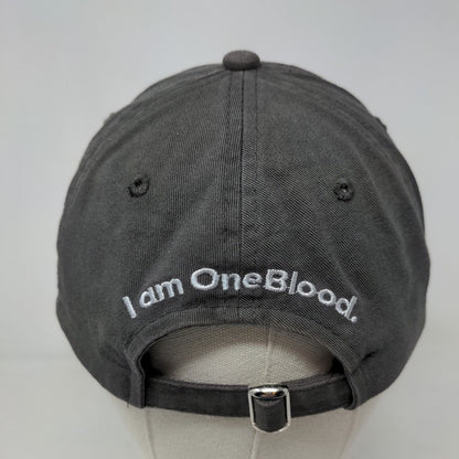 Hero Men's Slideback Hat Gray Adjustable Embroidered I Am One Blood Logo Cotton