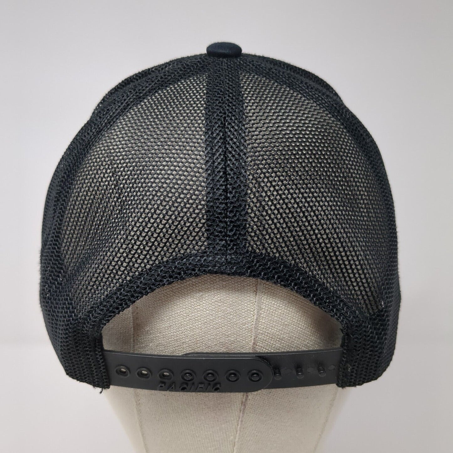 Foundations & Flat Work Snapback Trucker Hat Black OS Mesh Back Pacific Headwear