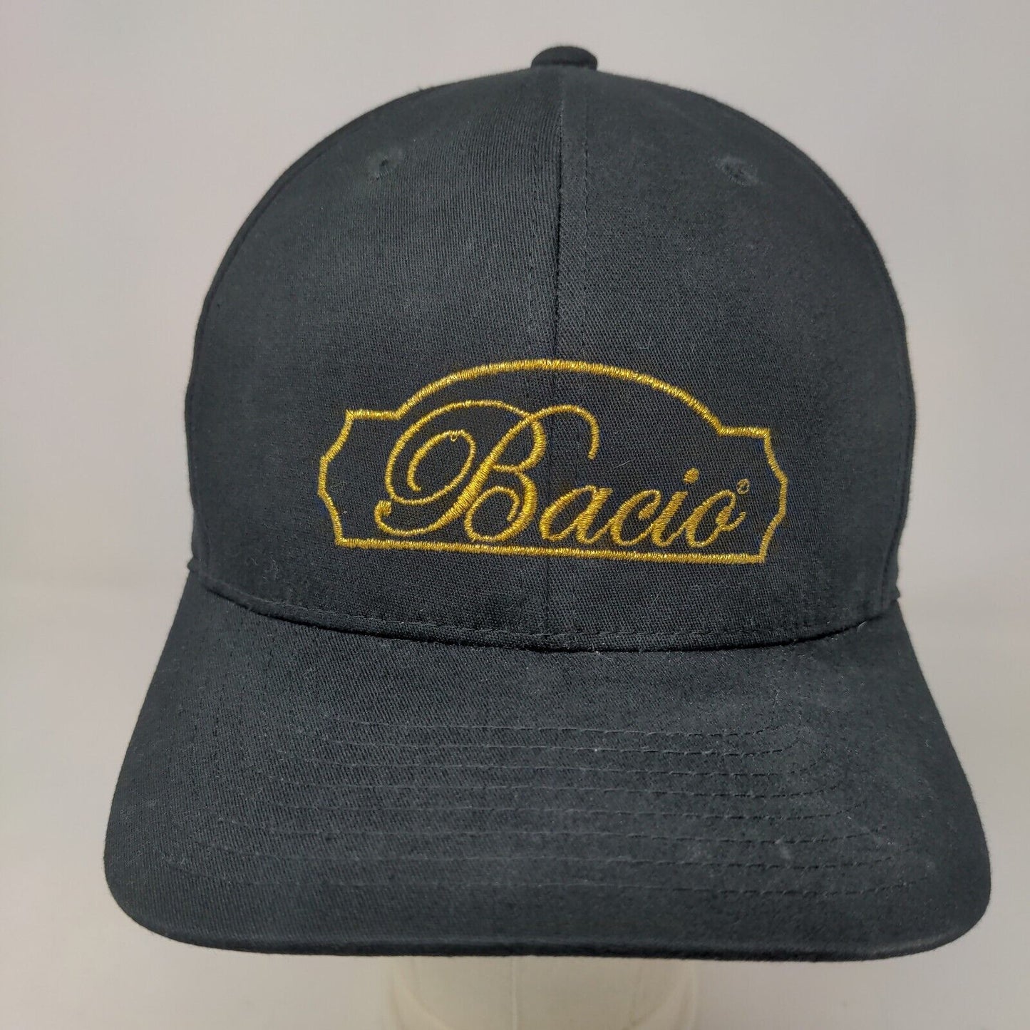 Bacio Men's Fitted Hat Black Size L/XL Embroidered Logo Cotton Blend