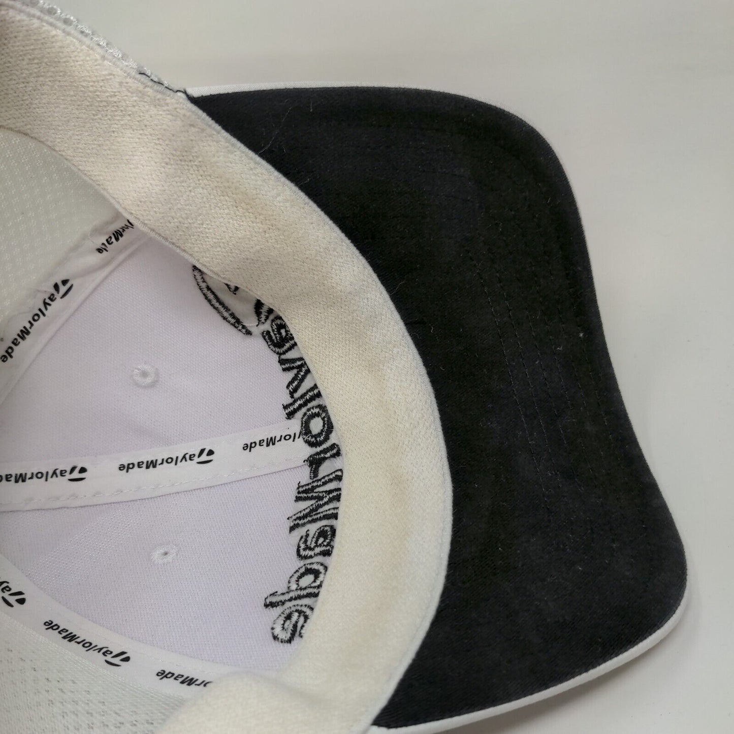 TaylorMade Tour Preferred Fitted Mesh Back Hat White S-M Embroidered