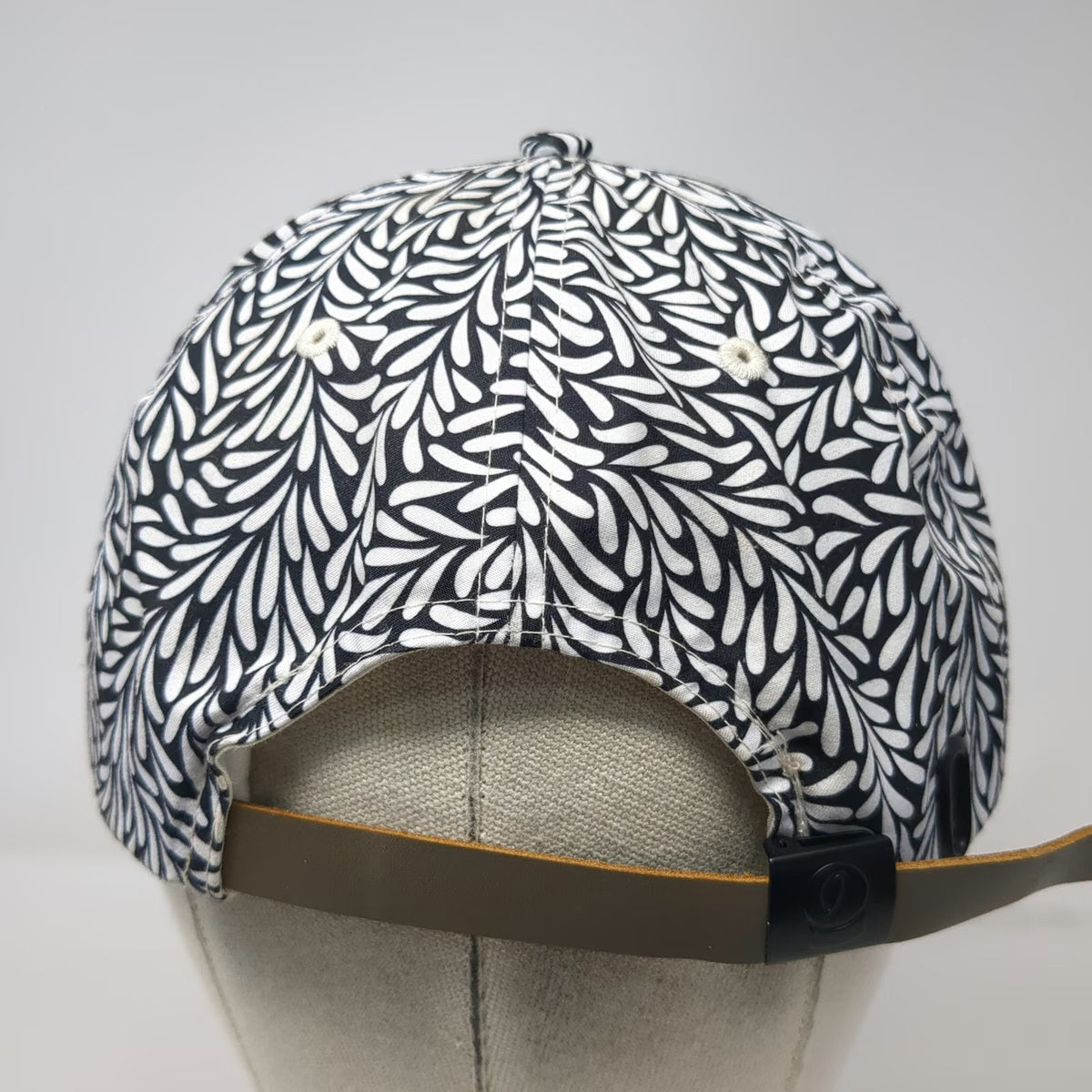 Imperial 5 Panel White Black Idaho Leather Patch Rope Cord One Size Hat