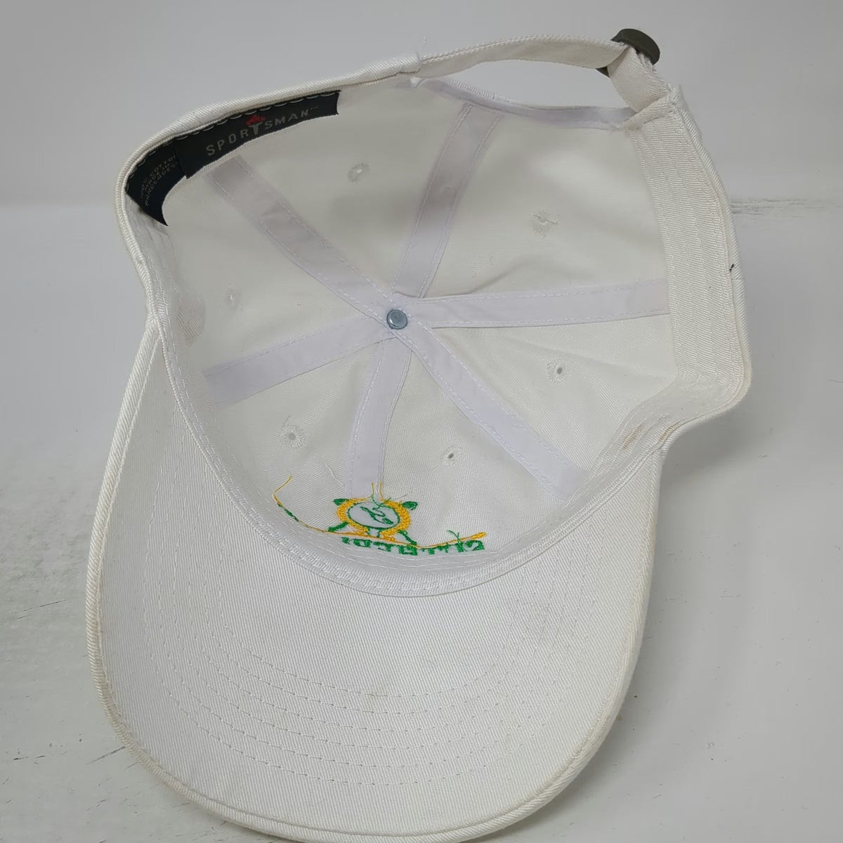 Sportsman Baseball Cap White One Size Sutherland Country Club Golf Hat Slideback