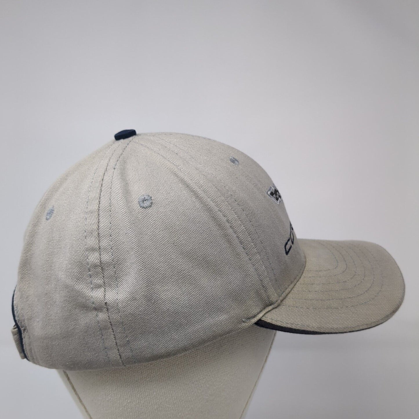 Corvette Slideback Baseball Cap Gray One Size Adjustable Embroidered 6 Panel