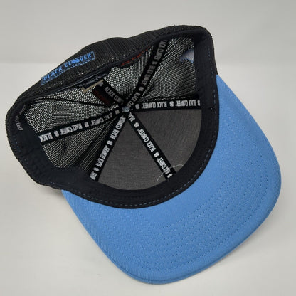 Black Clover Idaho Fitted Mesh Back Trucker Hat Blue S/M Live Lucky