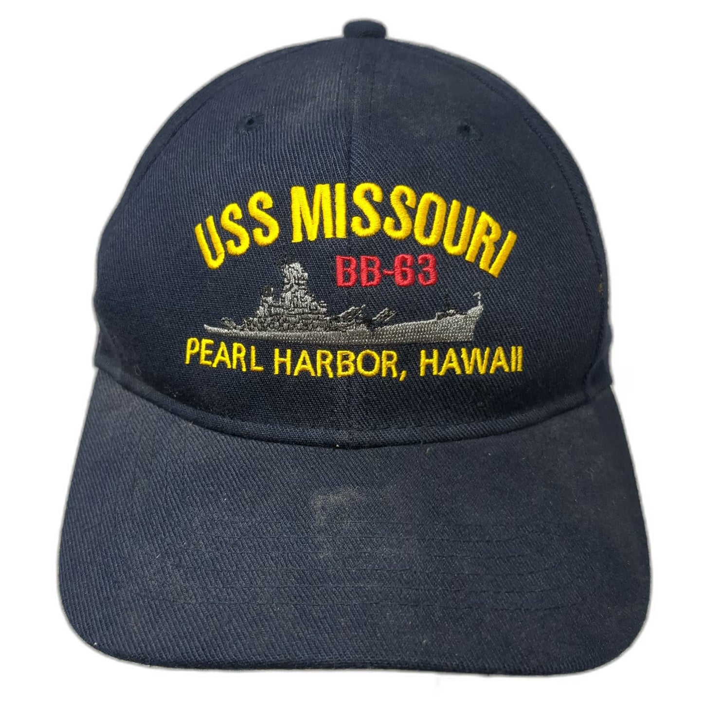 Hawaiian Headwear Snapback Blue Hat One Size USS Missouri BB-63 Pearl Harbor