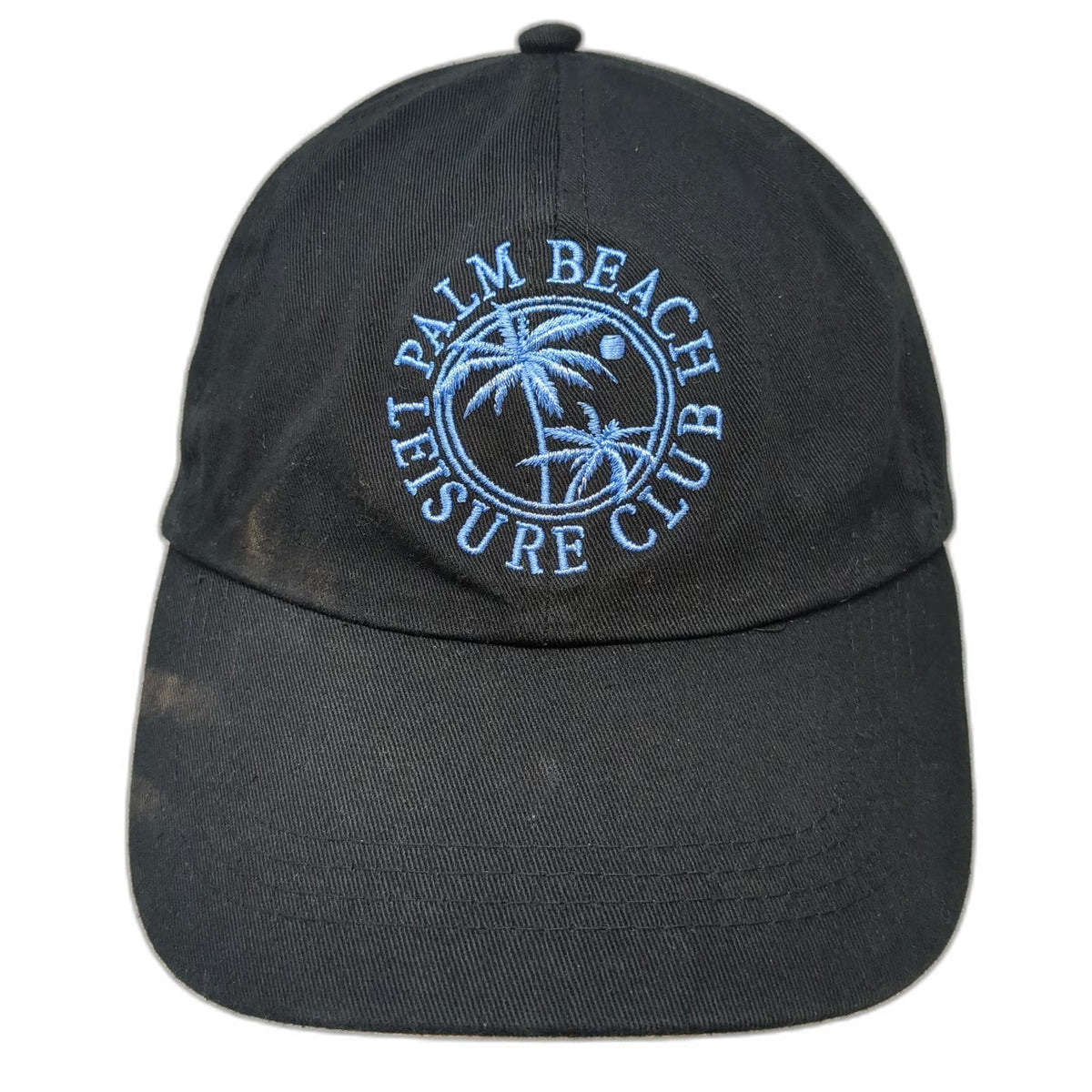 Baseball Cap Black One Size Palm Beach Leisure Club Embroidered Slideback Hat