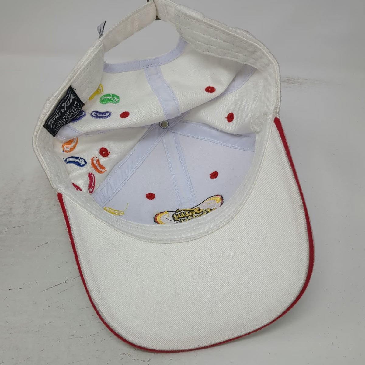 Town Talk Baseball Cap White One Size Jelly Belly Embroidered Candy Beans Hat