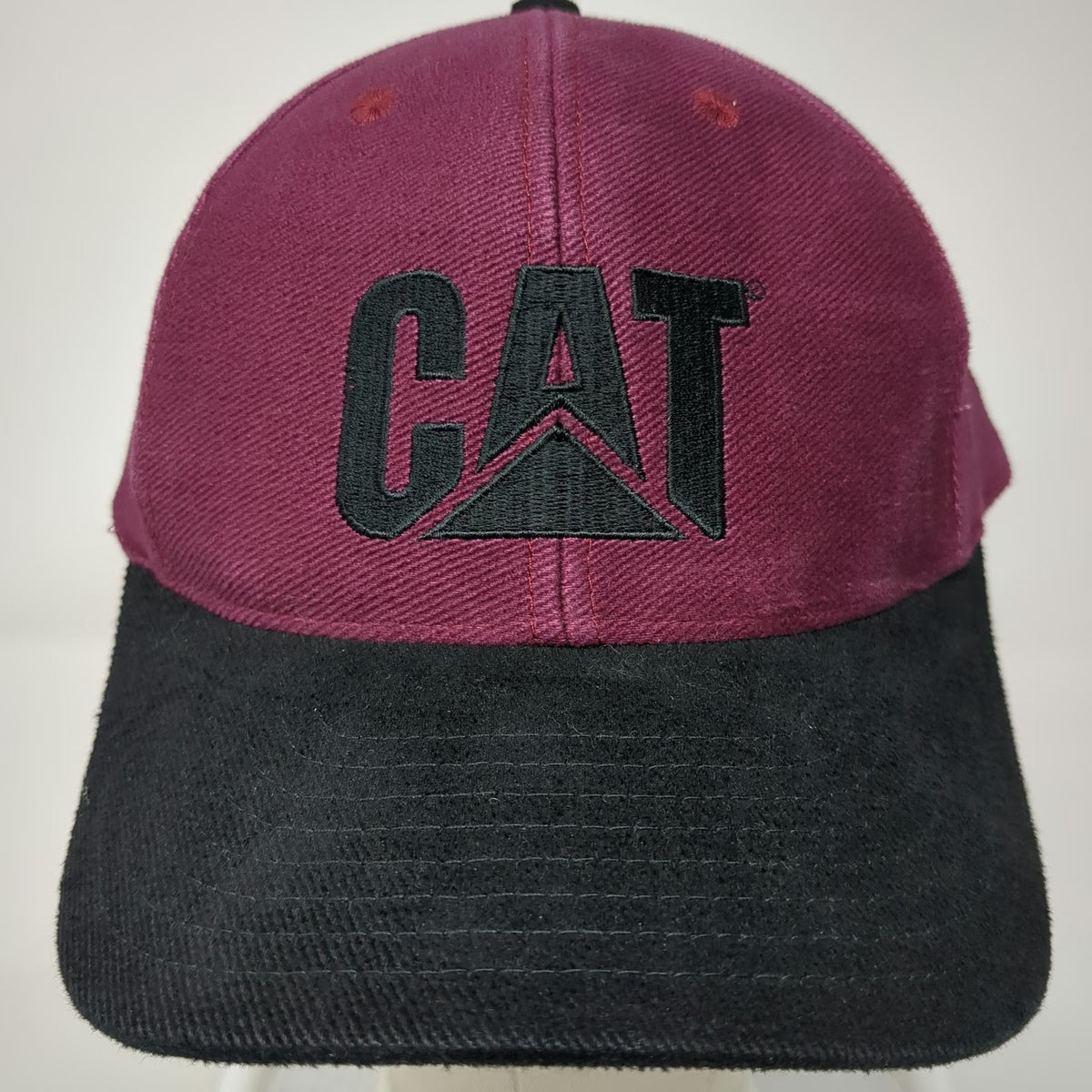Cyrk Snapback Red Black One Size Hat Caterpillar Logo Embroidered Cotton