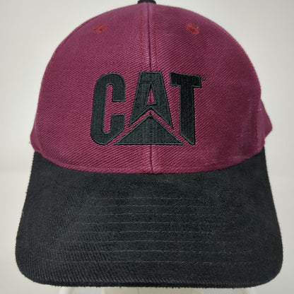 Cyrk Snapback Red Black One Size Hat Caterpillar Logo Embroidered Cotton